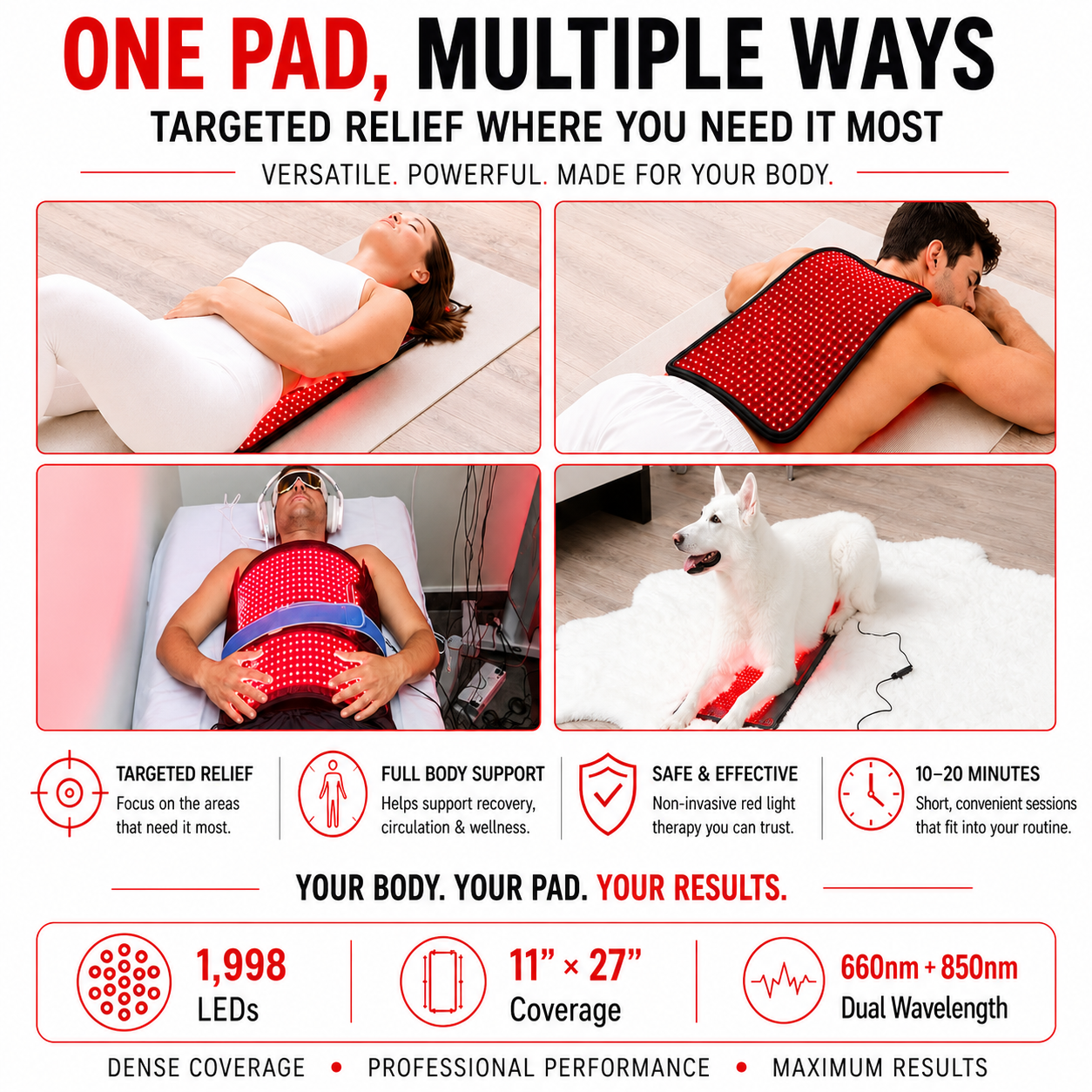 Large Red Light Therapy Pad